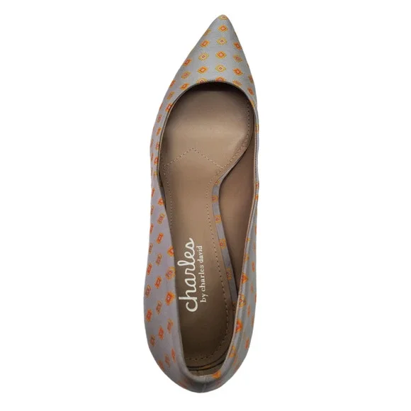 CHARLES by Charles David Women's Addie Pumps Grey Multi Diamond Print 8 M - Picture 5 of 6